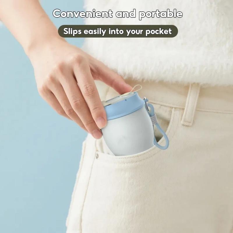 280mL Portable Insulated Coffee Mug Mini Stainless Steel Dual Spout Hot Cold Thermal Cup for Daily Use