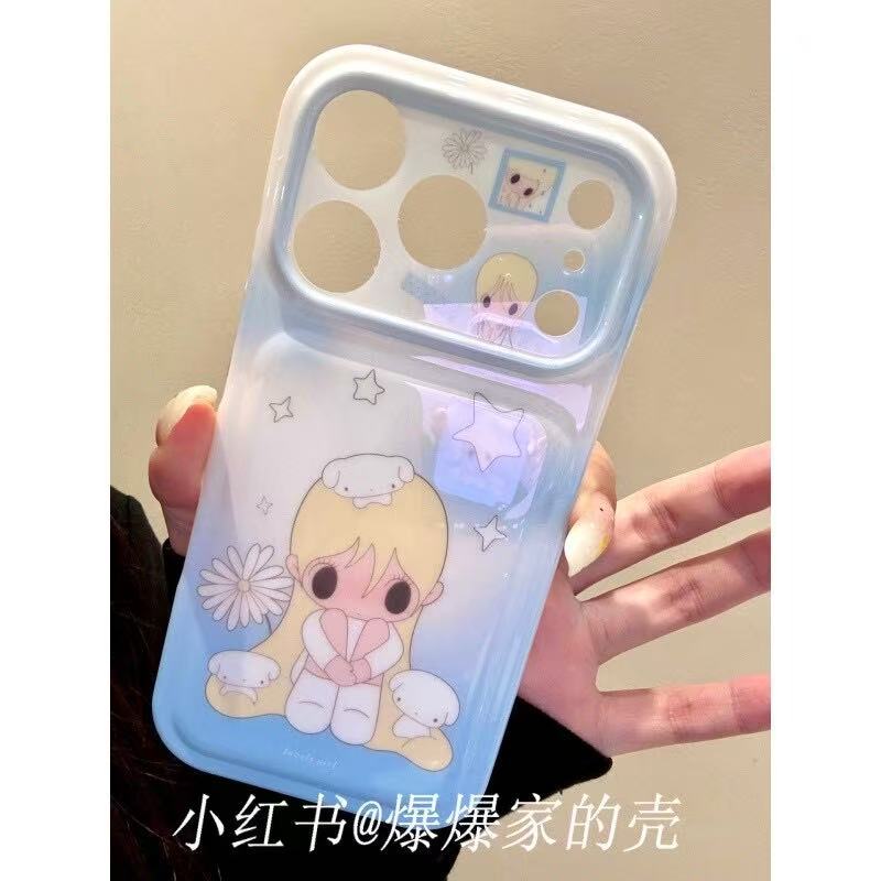 Applicable To Apple Iphone17promax Smudge Girl 16pro Simple 15ins Cute 14 Anti-drop Mobile Phone Case