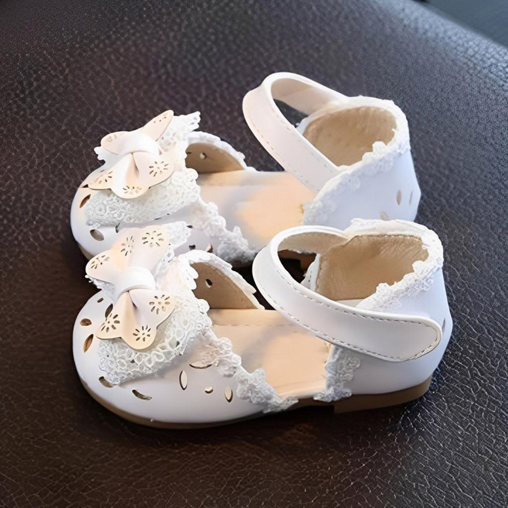 Kids Toddler Girls Sandals For Wedding Party Princess Hollow Out Soft Bottom Leather Shoes Children Flats Shoes With Flower