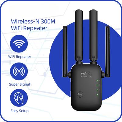 Repetidor WiFi inalámbrico Extensor WiFi Amplificador WiFi Ultraboost Repetidor de largo alcance Amplificador WiFi de 300 m Punto de acceso