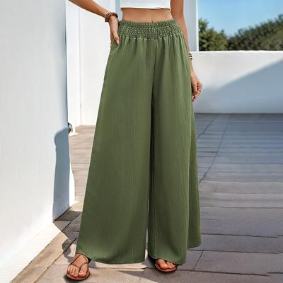 Women's Green Trousers New Casual Range Wide Leg Pants