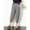 Women's Summer Checkered Cropped Pants: Korean-Style High-Waisted, Loose-Fitting, Slimming, Flowing Harem Casual Pants