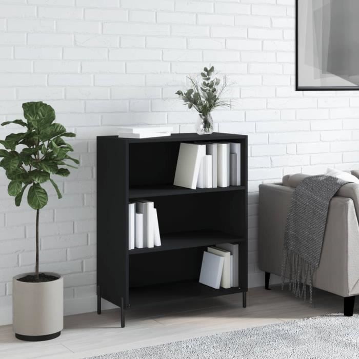 VidaXL Armoire à étagères noir 69,5x32,5x90 cm bois d'ingénierie 828373