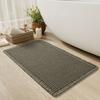 Ultra-Absorbent Waffle Bath Mat - Non-Slip, Machine Washable with Tassels, Rubber Backed Polyester Blend Rug for Bathroom Floor