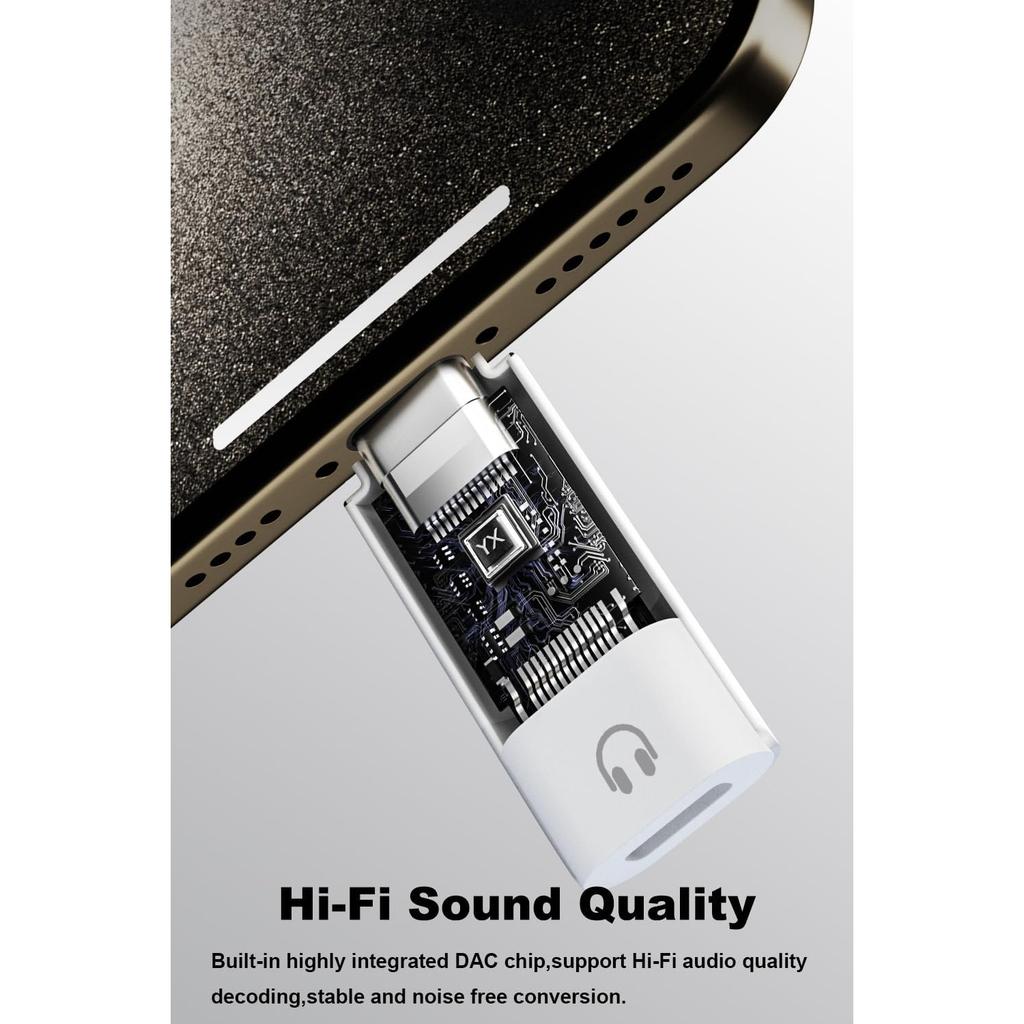 AreMe USB C to Lightning Headphone Audio Adapter, 2 Pack USB C Male to Lightning Female Earbuds Converter Support Line Control