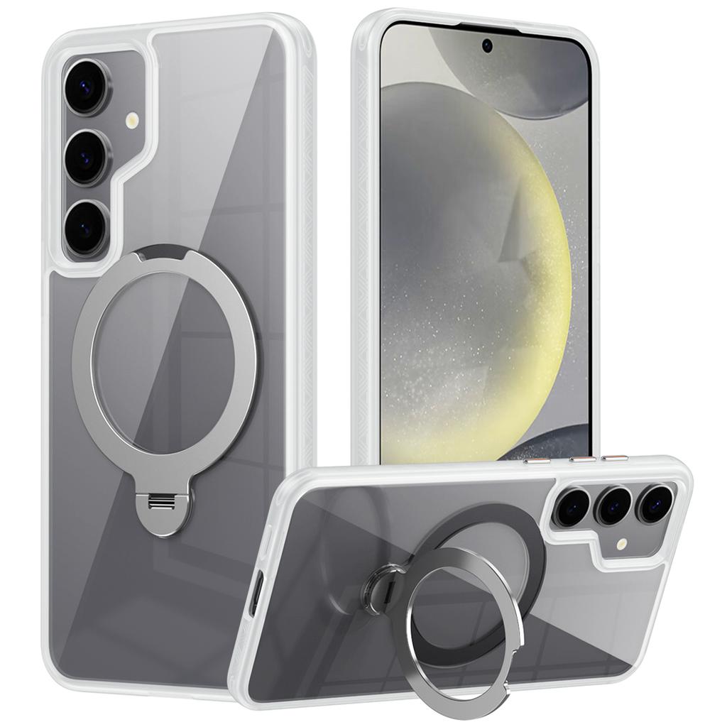 For Samsung Galaxy S24 Magnetic Case Kickstand TPU+Acrylic Phone Cover