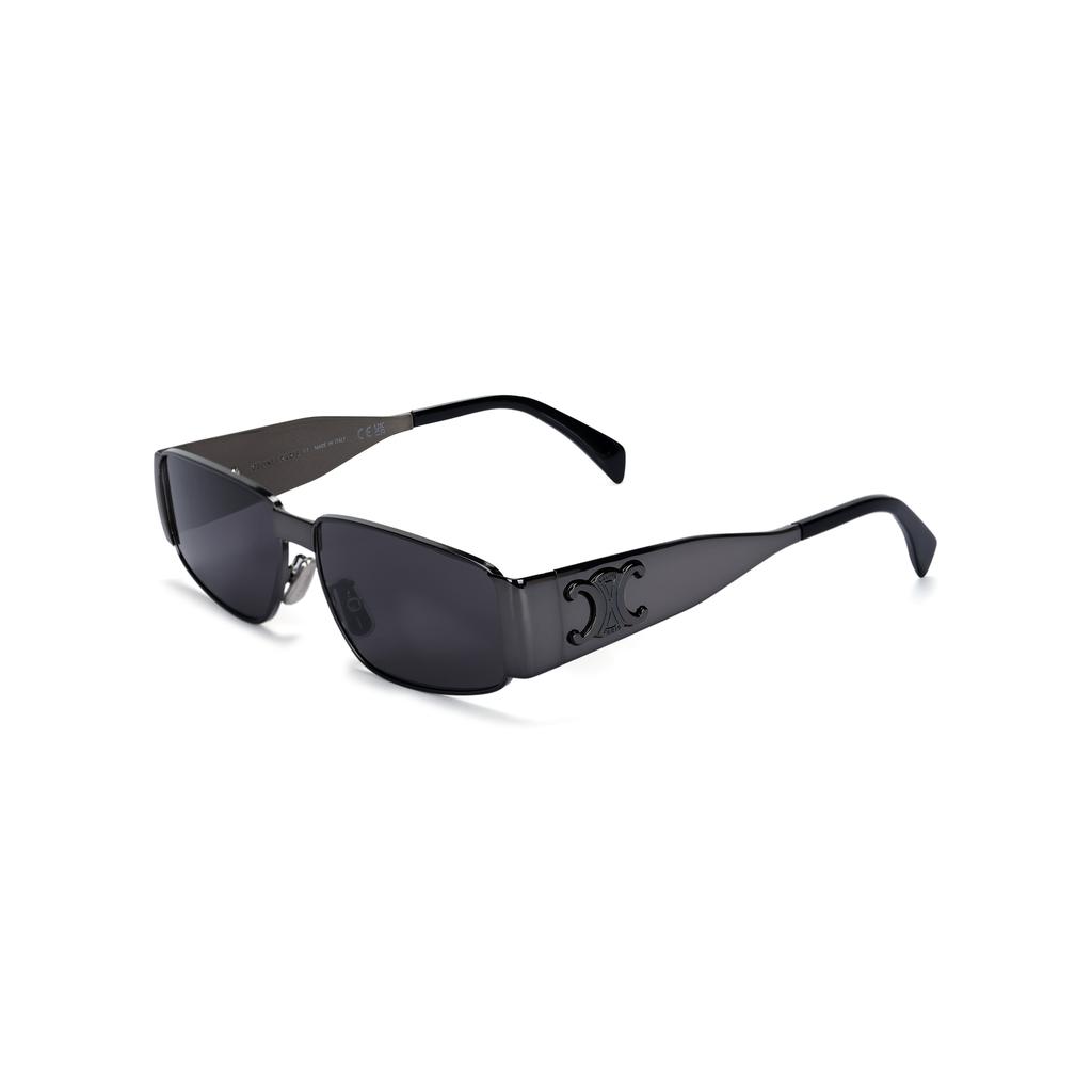 Celine Logo Design Metal Square Sunglasses Men Sunglasses Black CL40325U14A