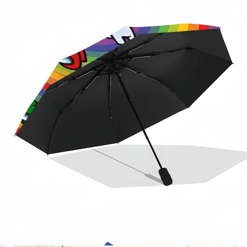 Among Us Print Automatic Open Close Umbrella, Portable Foldable Umbrella, for Outdoor Commute Camping Trip, Ideal Birthday Gift