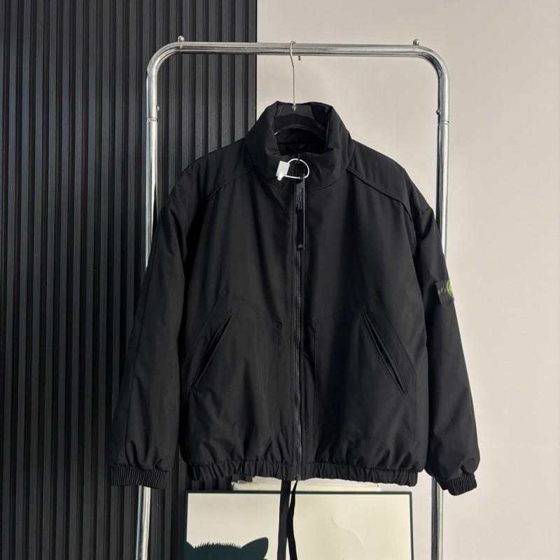 Stone Basic Stand Collar Cotton Padded Jacket Winter Thick Warm Loose Solid Color Casual Coat Teen Boys