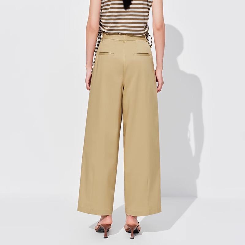 Sweet Basil Women's Draped Anti-Wrinkle Casual Trousers