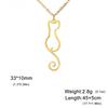 Teamer Cat Kitten Pendant Necklace Stainless Steel Pet Animal Necklace Cute Funny Cat Daily Jewelry for Women Girls No Rust