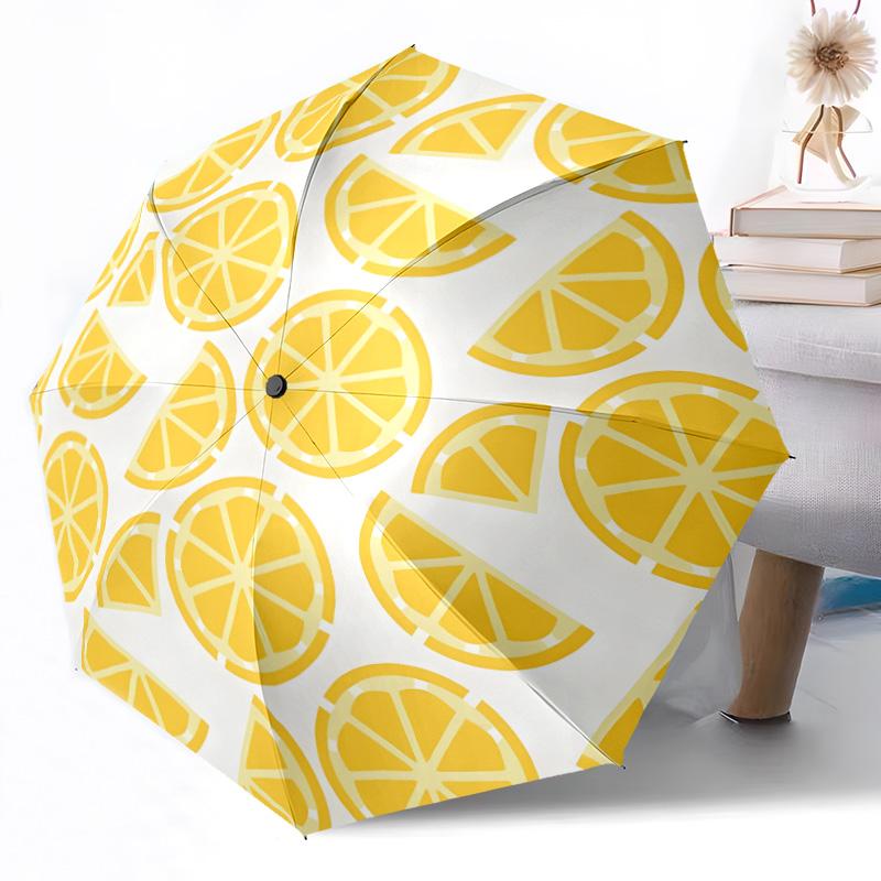 Fruit Print Automatic Umbrella Folding Umbrella with 8 Ribs Durable Plastic & Iron All-Season Travel Fashion Lovers