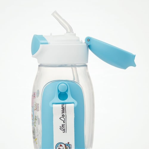 Skater Water Bottle with Straw 530ml Straw Water Bottle One Push Children's Doraemon Line Design Sanrio PDSH6DX-A