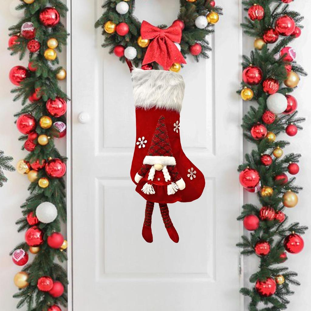 2025 Christmas Gnome Stockings Christmas Goodie Bag New Year Xmas Christmas Tree Ornaments Fireplace Decor For Holiday