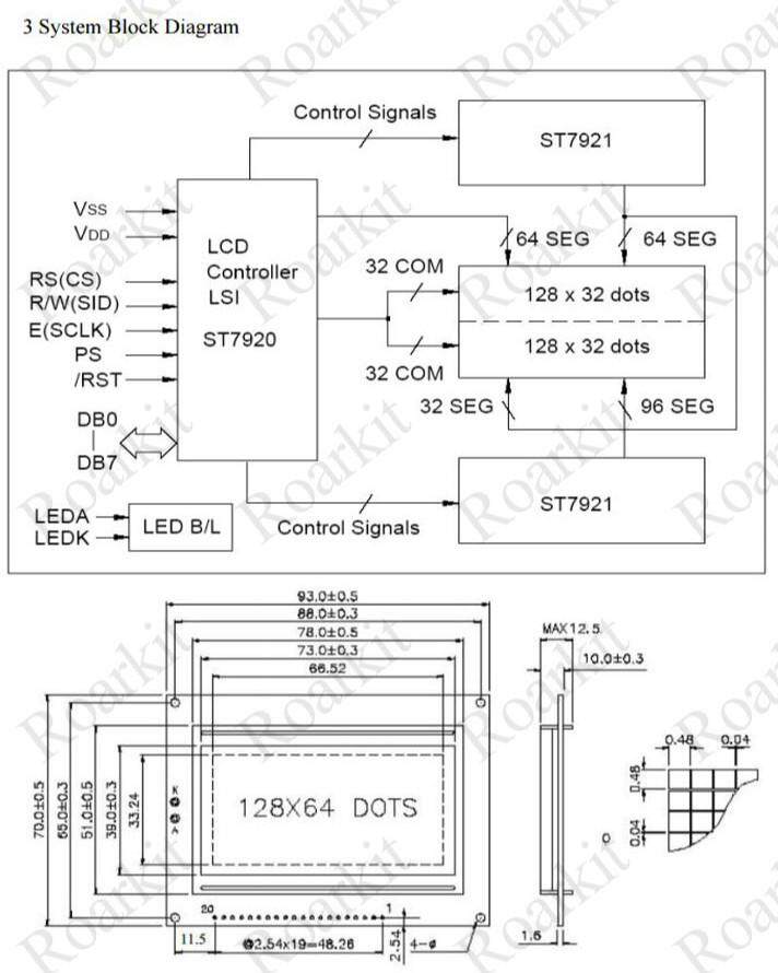 128*64 DOTS Yellow Green LCD Module 5V Blue Screen 12864 LCD with Backlight ST7920 Parallel Port LCD12864
