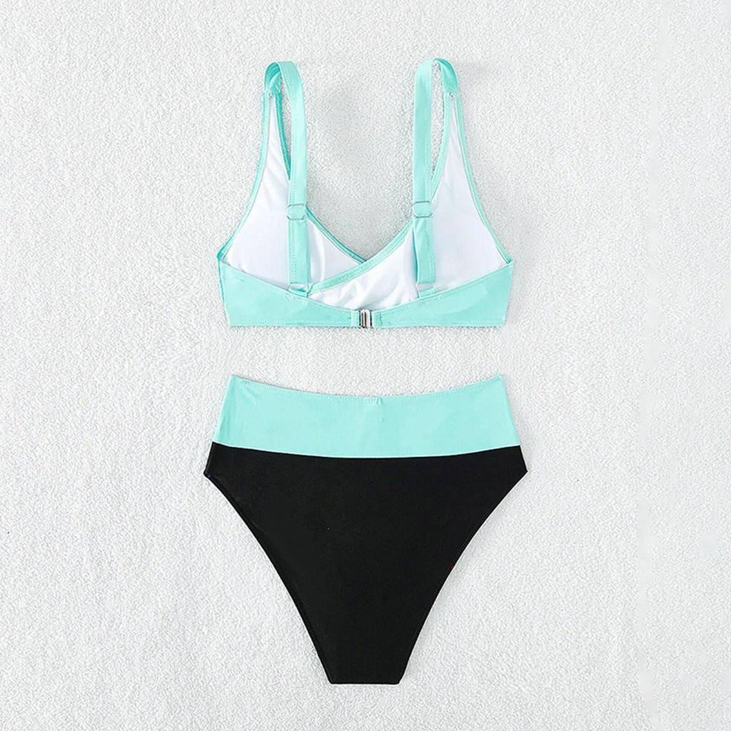 Ladies Plus Size Swimsuits Women'S High Waisted Two Pieces Set Womens Swimsuit Tops Medium Vintage Print Bandeau Swimsuit