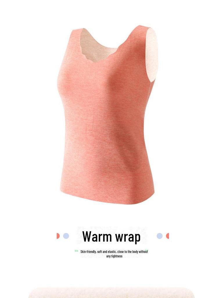 Velvet-Lined Sleeveless Heated Vest for Women - Ideal Autumn/Winter Layer for Middle-Aged and Elderly