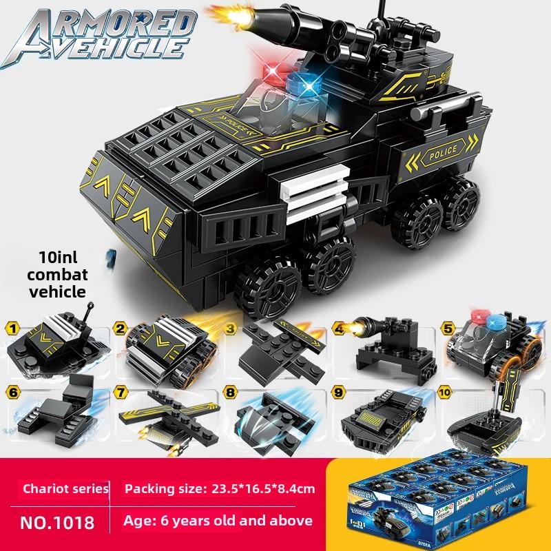 Car Building Blocks Fire Truck Tank Aircraft Engineering Car Bricks Assemble Children's Toys