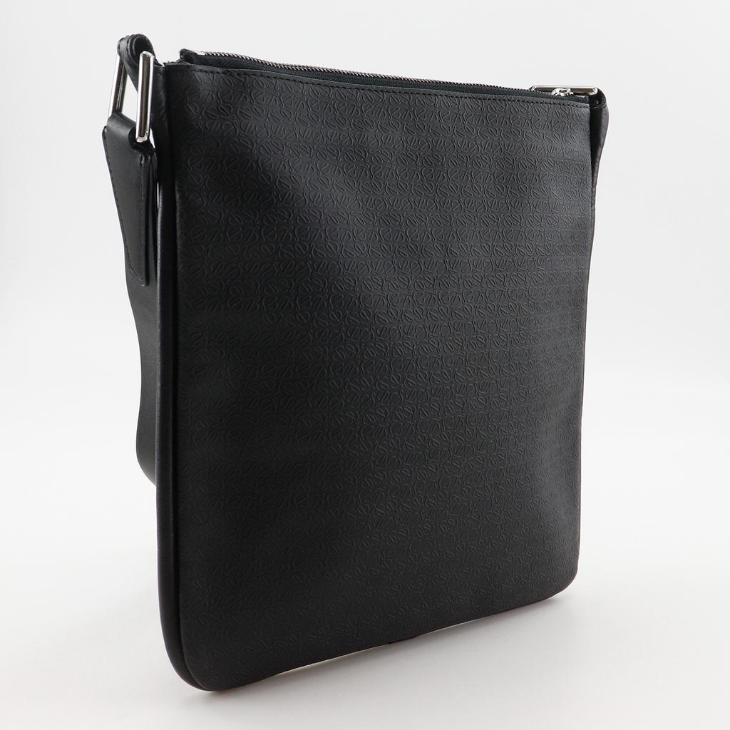 LOEWE Repeat anagram Shoulder Bag black PVC mens Used