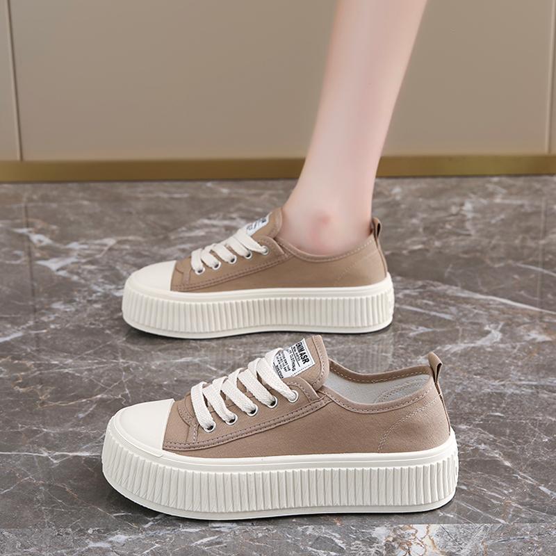 Black canvas shoes new summer platform heightening sports shoes board shoes casual biscuit shoes