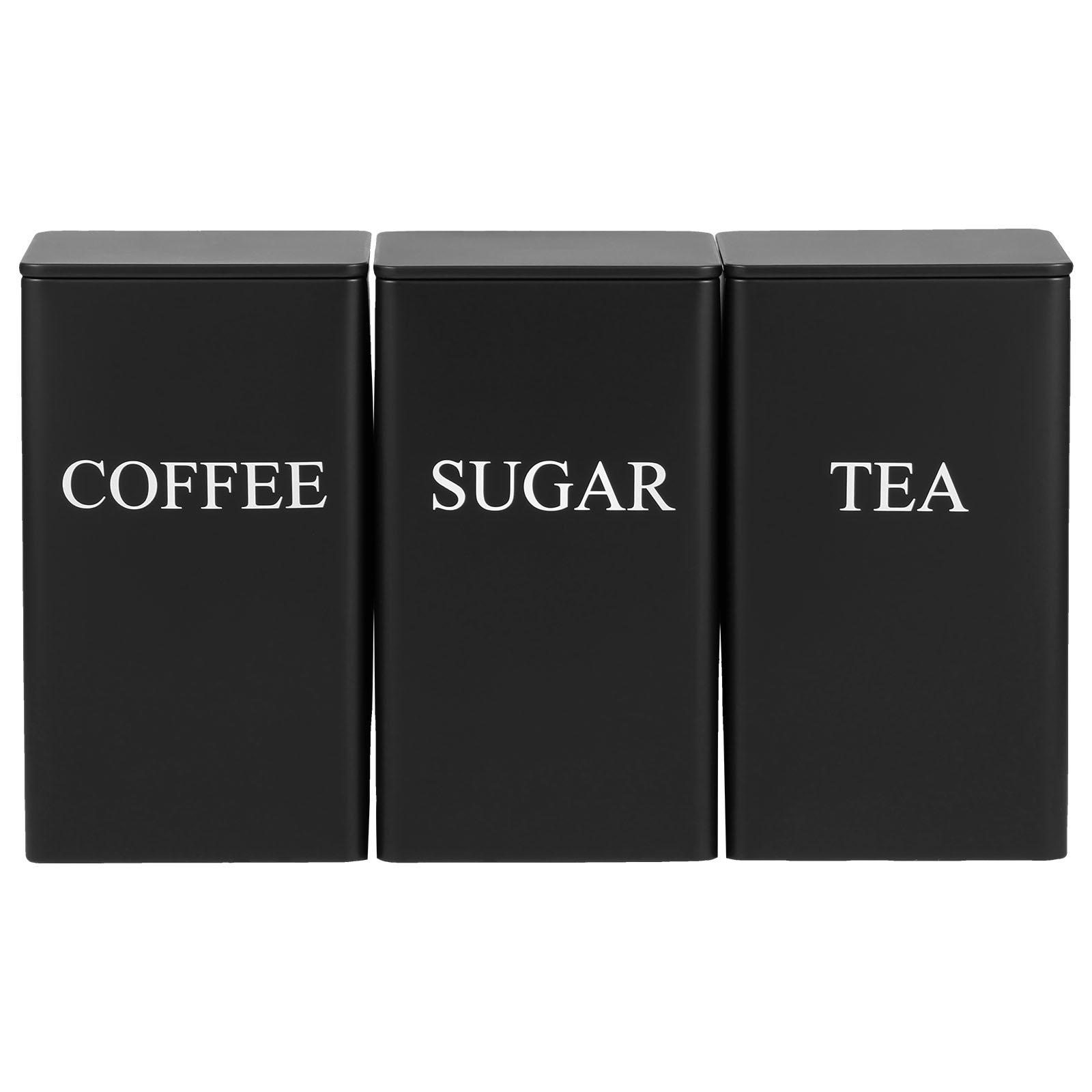 

3 шт./набор Банки для чая, кофе, сахара Универсальные кухонные банки для хранения с герметичными крышками Металлическая банка для хранения для дома, офиса