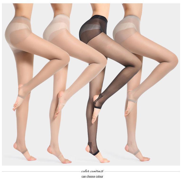 Women's Ultra-Thin Summer Step-On Pantyhose - Anti-Snag, Skin Color or Black Pineapple Leggings