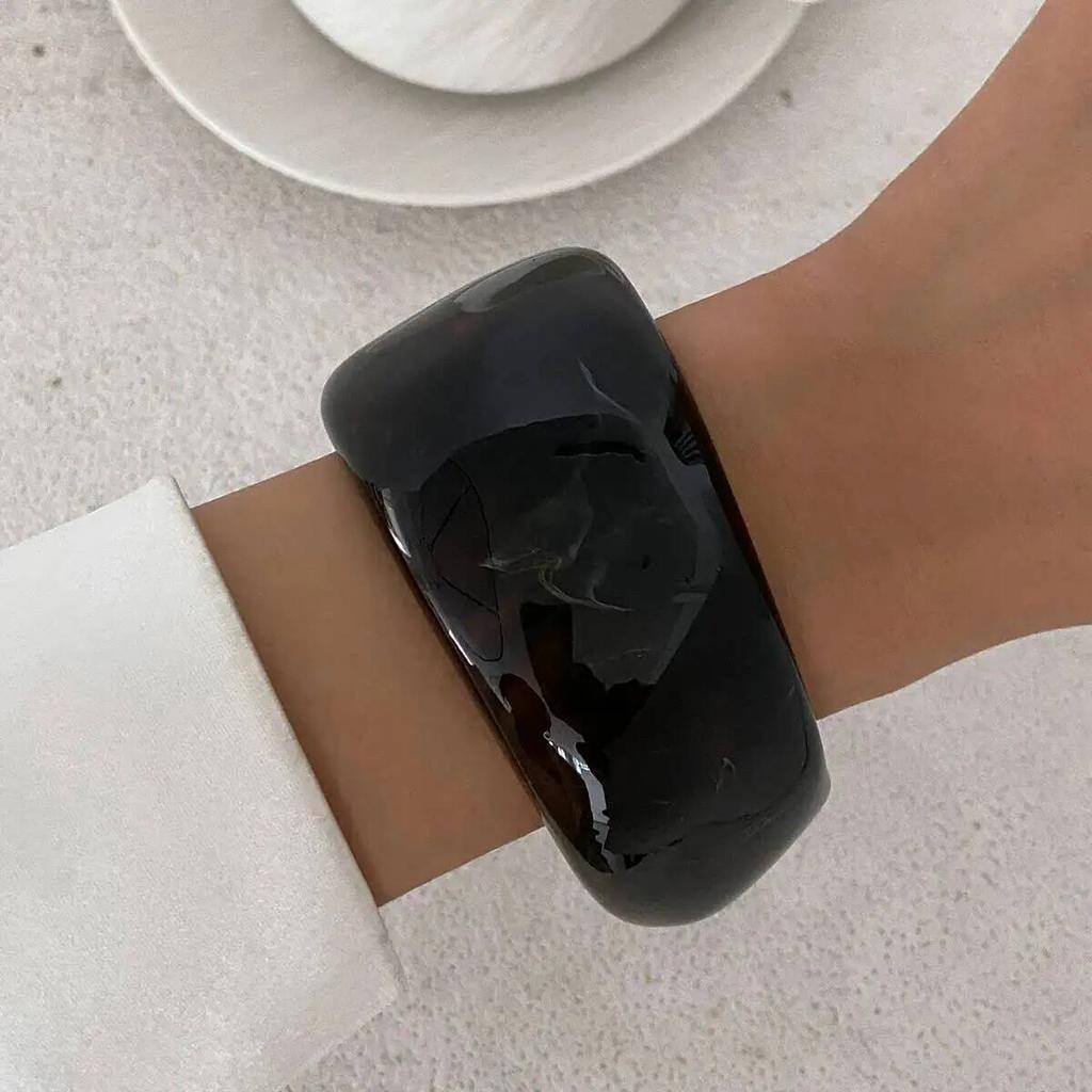 Ingemark 3 Styles Exaggerated Resin Acrylic Wide Bracelets for Women Hip Hop Geometric Bangles Grunge Jewelry Steampunk Pulseras