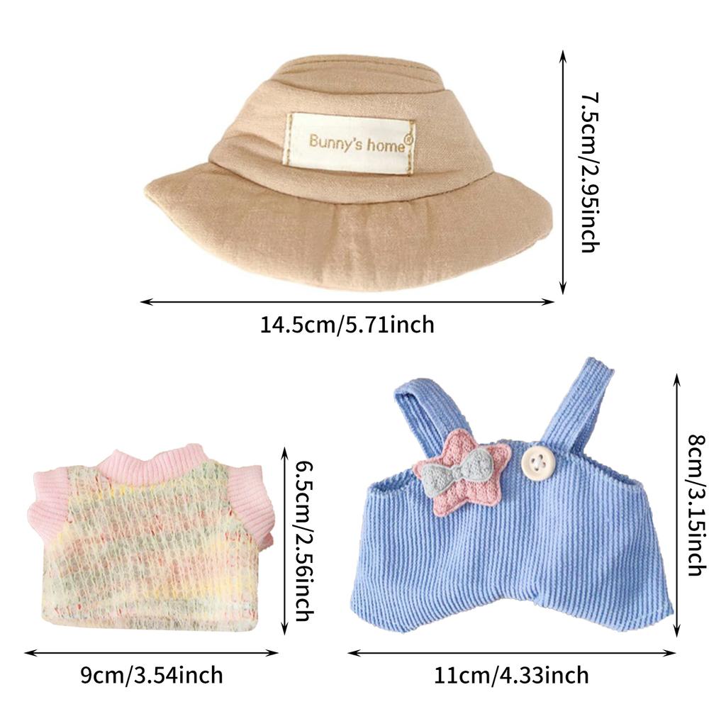 Plush Doll Clothes, Cute Plush Dolll Clothes Suit for Labubu, Kawaii 6 Inches Doll Clothes Accessories Set for Birthday Gifts