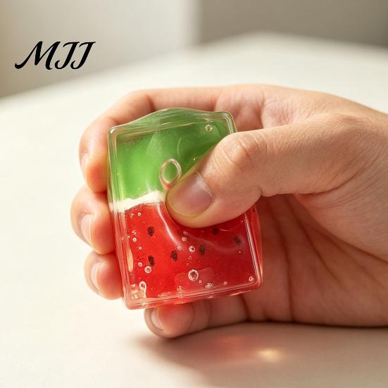 Sensory Stress Toy Watermelon Cube Relief Summer Squeeze Soft Anxiety Stretchy Transparent Relaxation Party Favors Kids