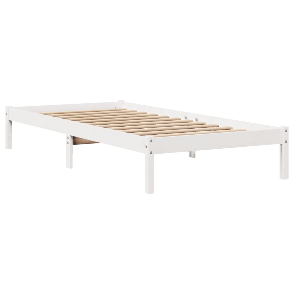 Solid Wood Bed without Mattress White 100x200 cm Pine Wood
