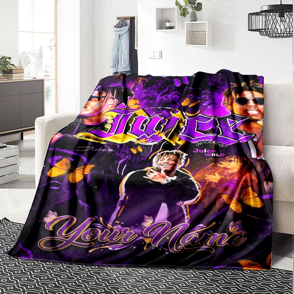 Name Custom 999 Rapper Print Flannel Blanket High Quality Warm Comfortable Cover for All Seasons Perfect for Gifts Home Decor