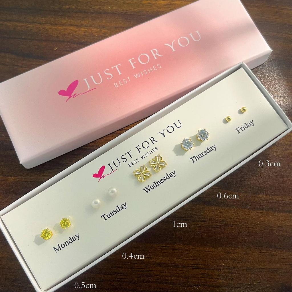 Weekly Gift Box: Star, Moon, Butterfly & Flower Bow Stud Earrings for Girls