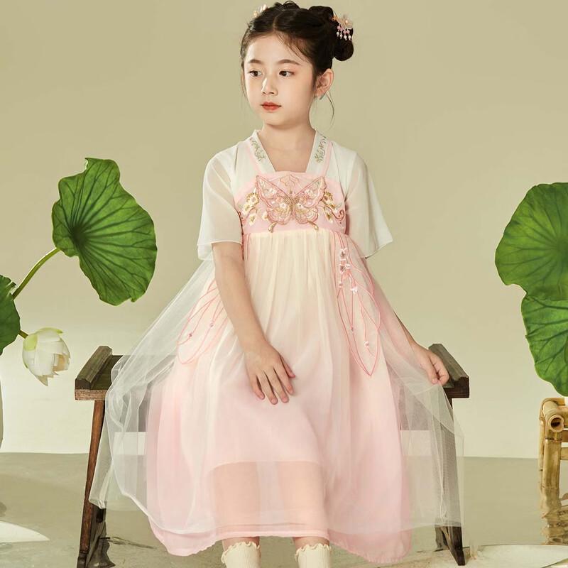 Little Tiger Patty Kids  Short-Sleeve Hanfu Style Summer Dress 140cm