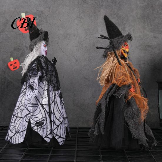 Halloween Festive Accents Decorations, Spooky Ghost Witch Doll, Tree Top Star, Decor Reusable Desktop Decoration Doll Ornaments, Trick or Treat