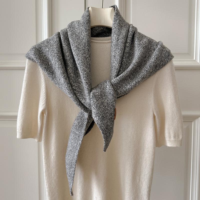  Korea Styles Wool Scarf Triangular Women Winter Warm Collar Headscarf Shawls Neckerchief Hijab Wraps
