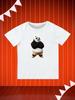 Round Neck Printed Pattern Pullover Short Sleeve Kids Tops Kung Fu Panda