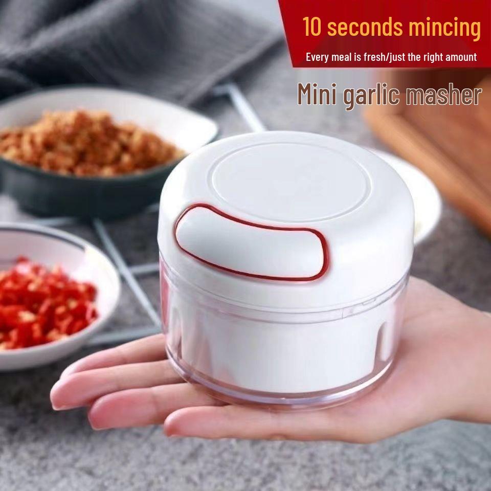 Compact Manual Kitchen Garlic Press & Food Mincer