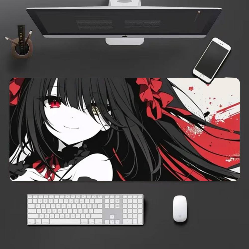 Kurumi Tokisaki Mouse Pad Mousepad Large Gaming Mouse Pad LockEdge Thickened Computer Keyboard Table Desk Mat 800x300x2mm
