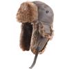Winter Bomber Hat with Flight Extra Brushed Fleece with Ear Perfect for and Outdoor Activities [FREESE] Men's Leather-Look Cap, Warm, Thick, Flaps,