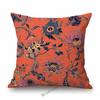 Pink Red Orange Beautiful Flower Pattern Wallpaper Art Design Sofa Decoration Pillow Case Cotton Linen Chair Cushion Cover