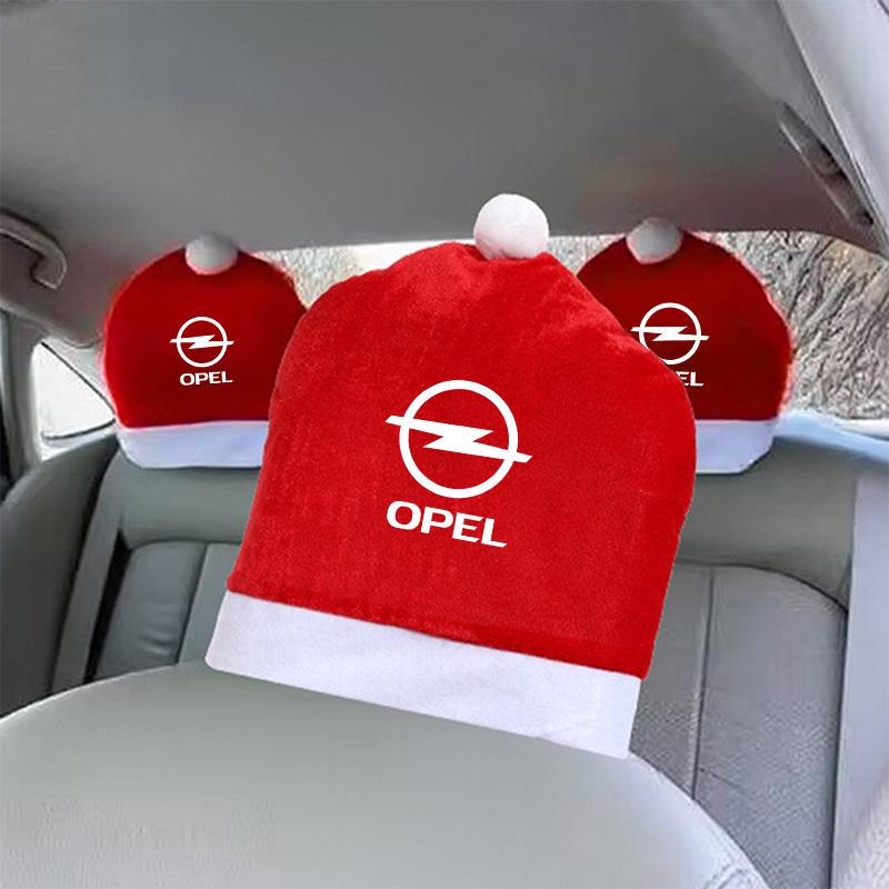 Retractable Christmas Holiday Decoration Car Logo Headrest Cover For Opel Astra Insignia Corsa Zafira Meriva Mokka Vivaro Vectra