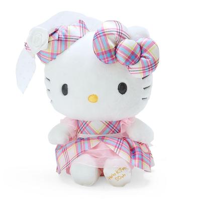 Sanrio Hello Kitty Dress Tartan Design Series Plush Toy L Hello Kitty 21×15.6×11cm Character 092177 SANRIO