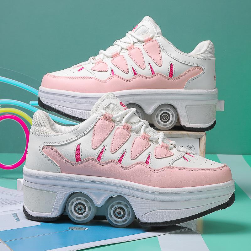 

Популярные роликовые деформируемые кроссовки четырехколесные кроссовки-роллеры усадка одним щелчком мужские и женские кроссовки для катания 39