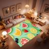Simple Modern Watercolor Print Lemon Tree Rug, Indoor Comfortable Soft Breathable Rug, Pet Friendly Non-Slip for Kitchen Porch
