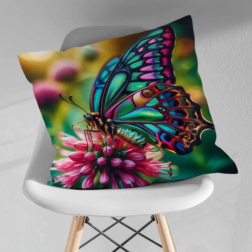 Beautiful Butterfly Art Throw Pillow Case Living Room Sofa Cushion Cover For Home Bedroom Decoration Protector
