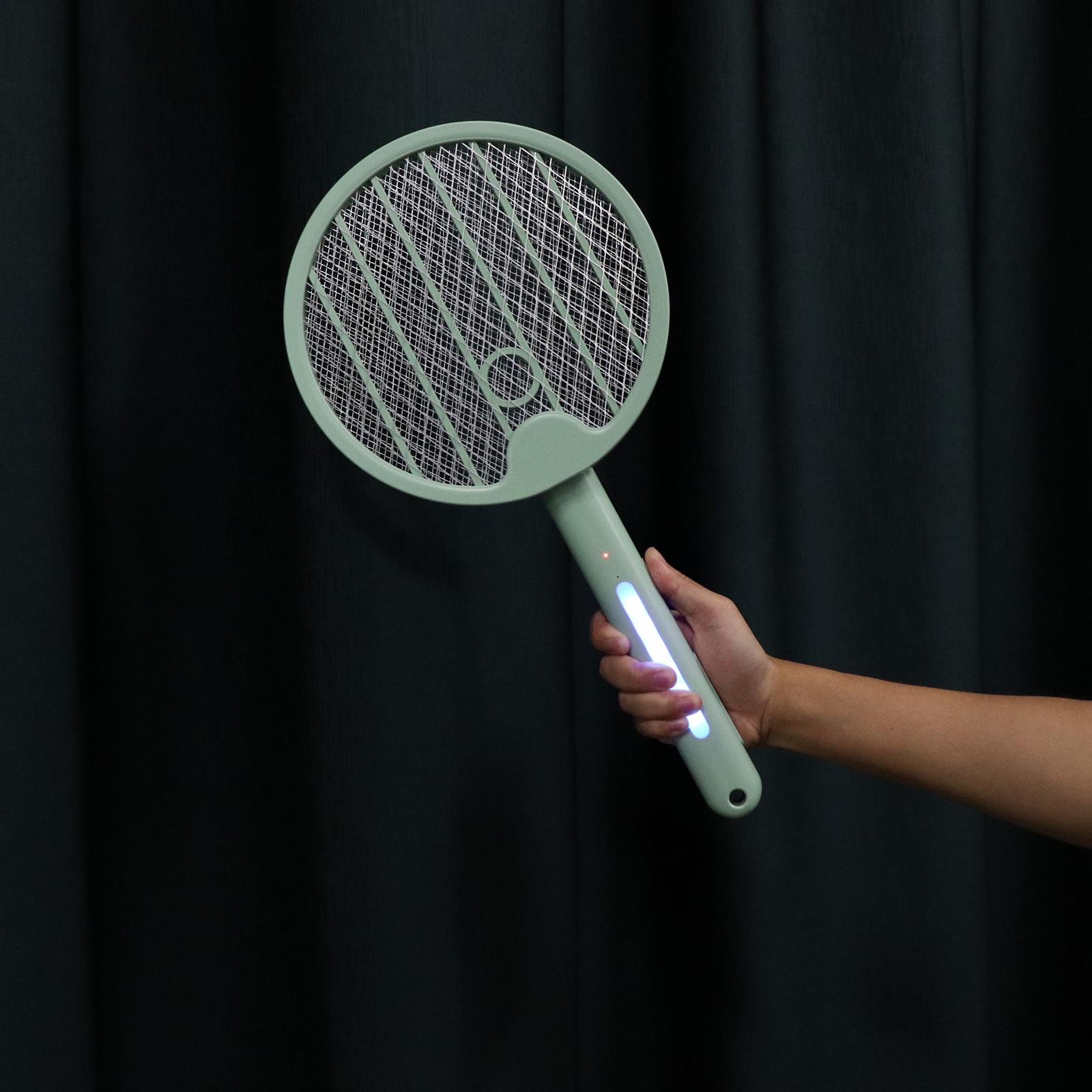 

2 in 1 Bug Zapper Safe to Touch Flying Bugs Trap Killer Racket зелёный