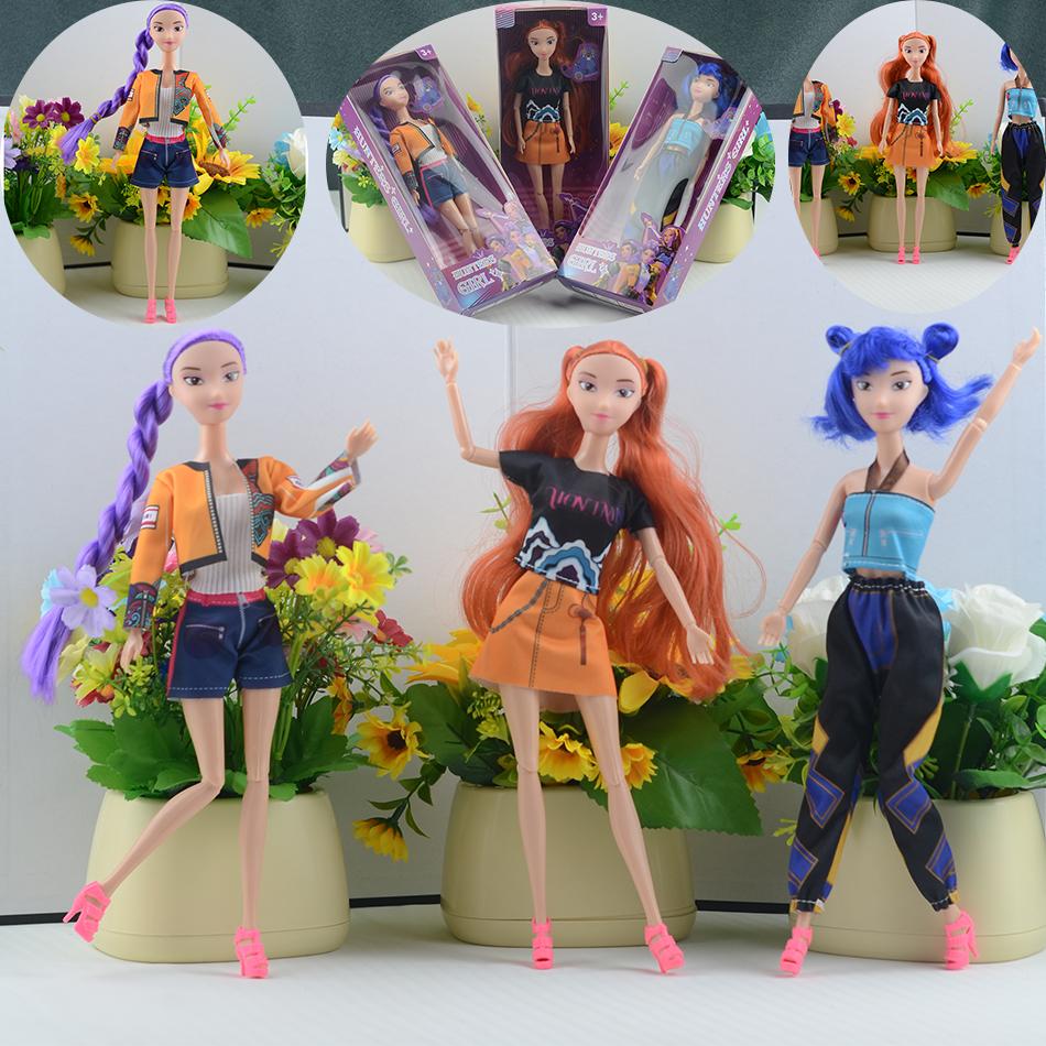 Anime 30CM K-Pop Demon Hunters Doll Vinyl Toy Rumi Mira zoi Character vinyl mask figurine Birthday Gift Fan Club Gifts