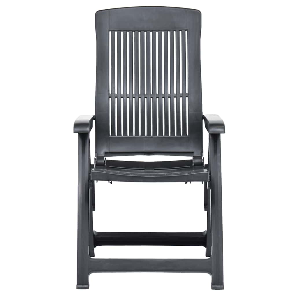 vidaXL 2 Pieces Adjustable Folding Chairs Made of Plastic, Anthracite