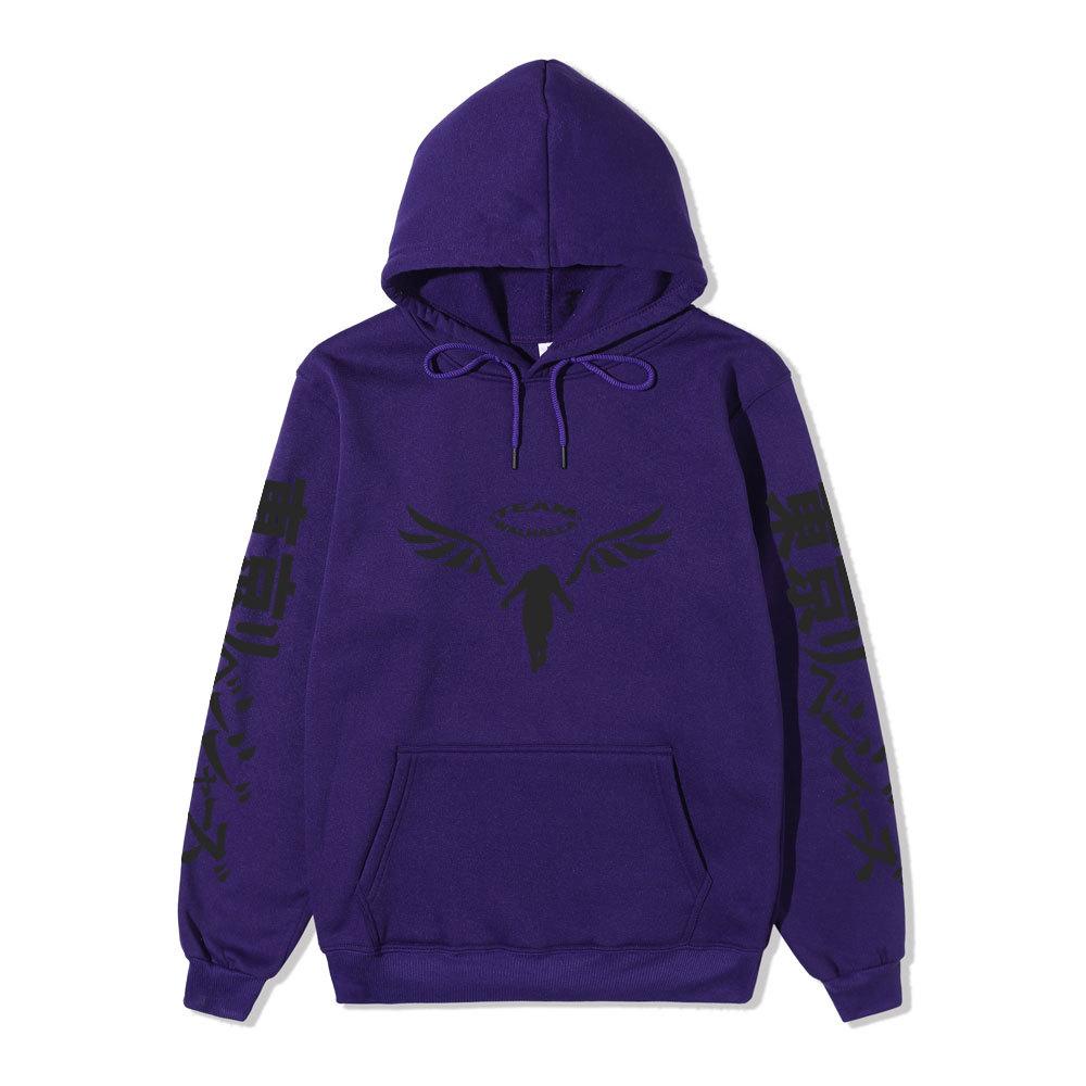 Men Women Fleece Hoodie Tokyo Revengers Walhalla Logo Autumn Winter Japanese Letter Street Long Sleeve Anime Sweatshirt