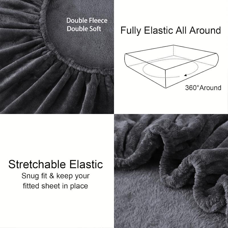 Warmer Plüsch Spannbettlaken Elastischer Matratzenbezug Samt Bettbezug Komplettset Winter Weich Familie Doppelbett Bettwäsche 120/150/180x200cm